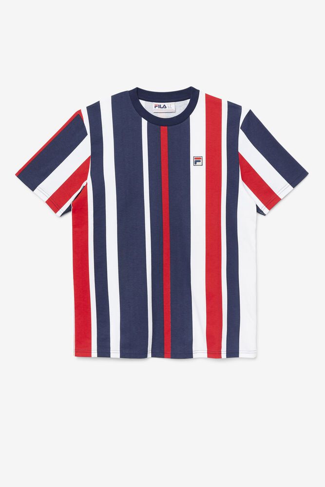 Fila T-Shirt Herre Mørkeblå Gach Striped ABW-718309